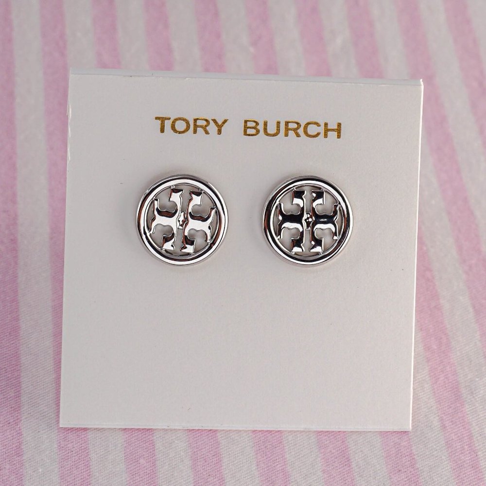 Tory Burch Circle Logo Stud Earrings